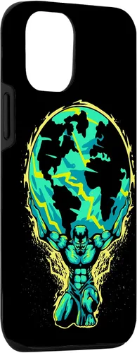 Vista 3 de iPhone 15 Greece Myths God Atlas Sky Arch Shoulders Case