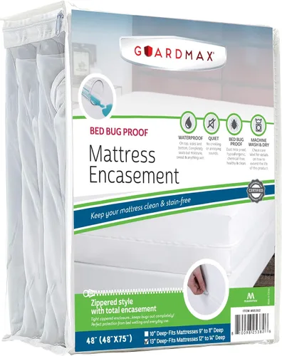 Vista 55 de Protector de colchón Guardmax con cremallera funda contra insectos para cama 100% impermeable suave, hipoalergénico y transpirable