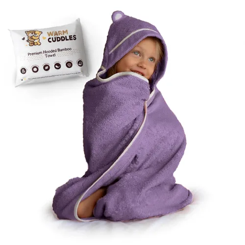 Vista 9 de Toallas prémium con capucha para niños pequeños, toalla de baño de rayón extra suave de bambú (beige)