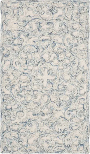 Vista 12 de SAFAVIEH Trace Collection - Alfombra decorativa de 2 x 3 pies, marrón y marfil, lana hecha a mano, ideal para zonas de alto tráfico en entrada, sala