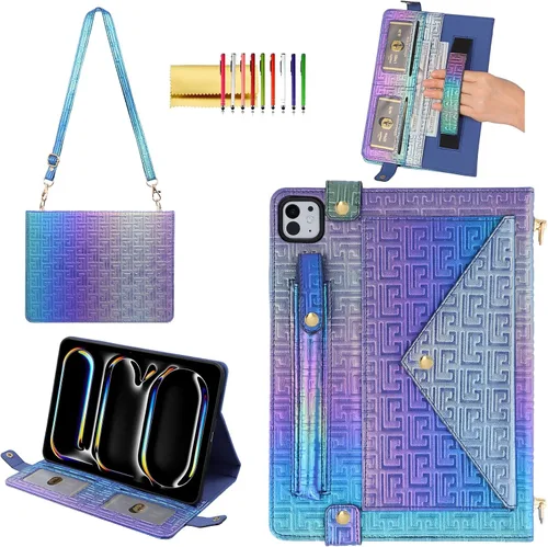 Vista 77 de Funda tipo bolso para iPad mini de 5ª/4ª/3ª/2ª/1ª generación de 7.9 pulgadas, Techcircle funda ligera tipo folio con soporte bandolera con billetera