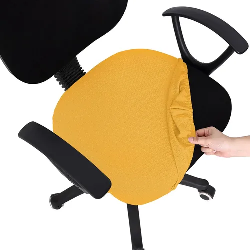 Vista 52 de Smiry Fundas de asiento de silla de computadora de oficina, de jacquard elástico, extraíbles, lavables, antipolvo, protectores de cojín para silla