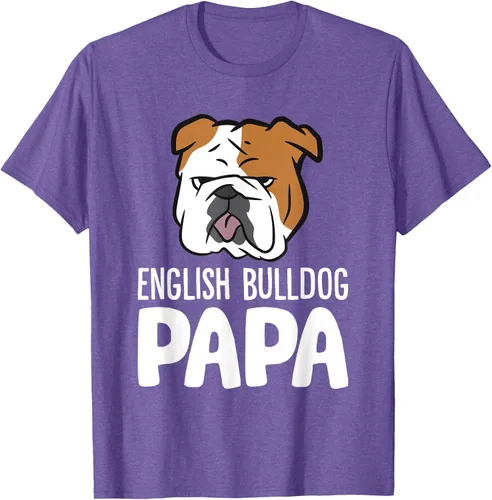 Vista 10 de Camiseta divertida de Bulldog Inglés para papá dueño de perro, Negro