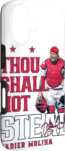 Vista 3 de Thou Shall Not Steal Yadier Molina St Louis MLBPA - Carcasa para iPhone 17