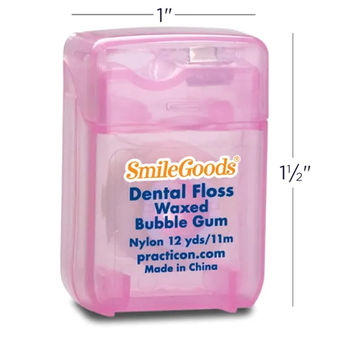 Vista 4 de SmileGoods Hilo dental encerado, 12 yardas, paquete a granel de 72, sabor a chicle