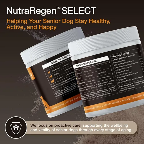 Vista 4 de NutraRegen Select Forte Suplemento para articulaciones de perros mayores – Glucosamina, condroitina, MSM, colágeno y mejillón de labios verdes