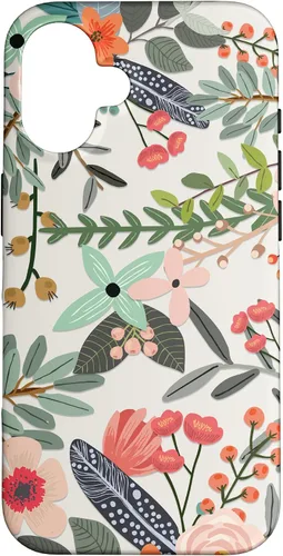 Vista 32 de Cute Colorful Garden Botanical Floral Pattern Case for iPhone 17