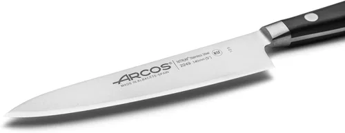 Vista 3 de Arcos Cuchillo de chef de acero inoxidable de 5 pulgadas. Cuchillo de cocina profesional para cortar carne, pescado, aves, frutas y verduras. Mango