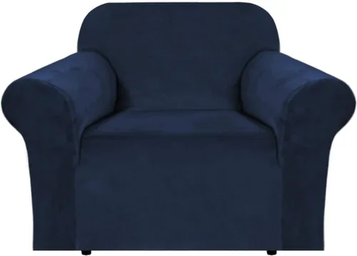 Vista 104 de H.VERSAILTEX Fundas de terciopelo elástico para sofá de dos plazas, fundas para sofá de 2 cojines para sala de estar, fundas deslizables con correas