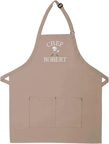Vista 8 de Delantal personalizado bordado diseño de utensilios de chef