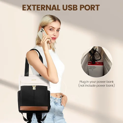Vista 6 de LOVEVOOK Mochila para mujer, mini mochilas convertibles para adolescentes y niñas, pequeña bolsa universitaria para el trabajo, escuela, viajes