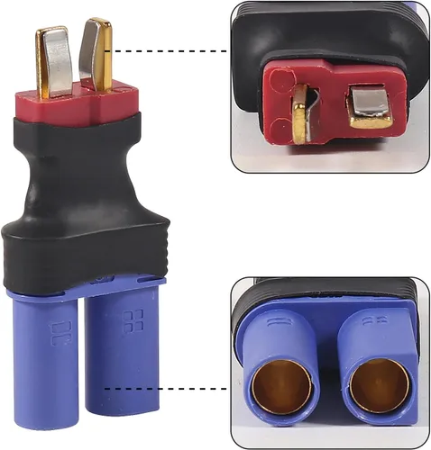 Vista 4 de 4 unids EC5 a T-Plug Deans Estilo Macho Hembra RC Adaptador EC5 Macho a T-Plug Hembra, EC5 Hembra a T-Plug Macho para RC Lipo Batería