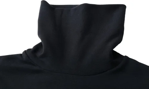 Vista 4 de suéter básico de cuello alto de algodón suave para mujer