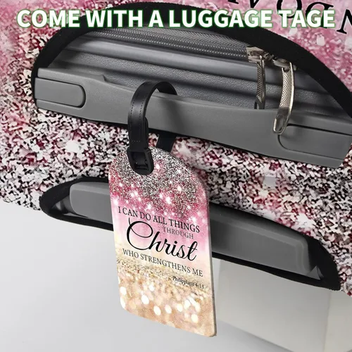 Vista 6 de Fundas de equipaje para maleta, aprobadas por la TSA, protector elástico lavable para maleta, funda protectora de maleta con texto en inglés "I can