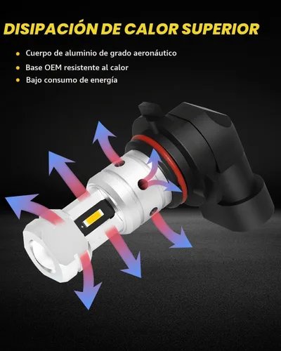 Vista 3 de Faros para auto 9006-1860-4SMD Amarillo Dorado