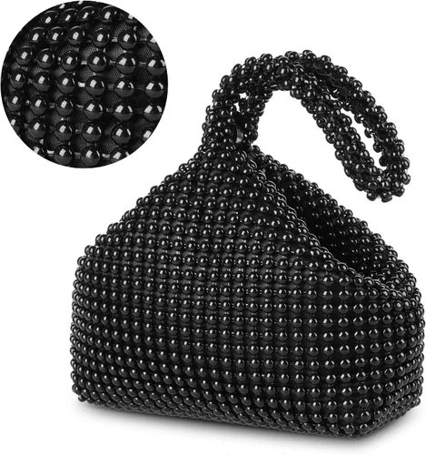 Vista 4 de Bolso de noche para mujer - Tamaño más grande mejorado, clutch de muñeca con diamantes de imitación completos brillantes para fiesta, boda, cita