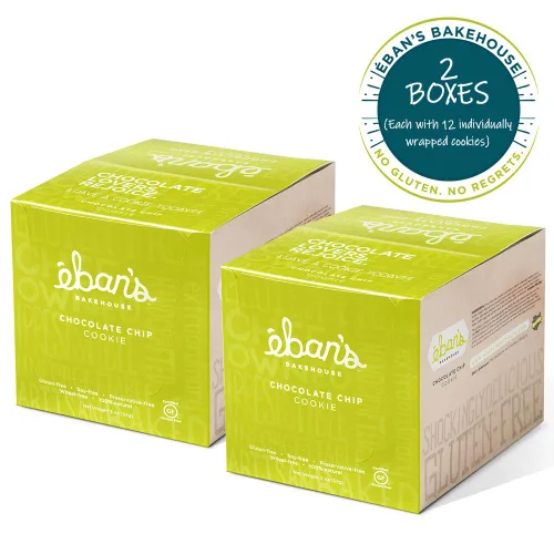 Vista 2 de Eban's Galletas frescas horneadas sin gluten, 24 galletas grandes (2 cajas de 12), suaves y masticables, envueltas individualmente, gourmet, sin