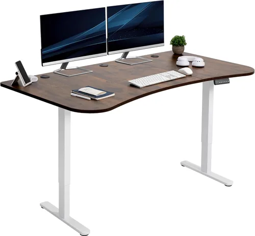 Vista 26 de VIVO DESK-KIT-E2B1B - Escritorio eléctrico de pie con motor doble, ajuste de altura de memoria, serie E2B, marco negro superior negro, DESK-KIT-E2B1B
