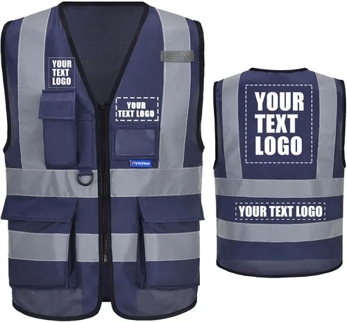 Vista 14 de A-SAFETY Chaleco de Seguridad Reflejante de Alta Visibilidad con Logo Personalizado (XS-8XL)