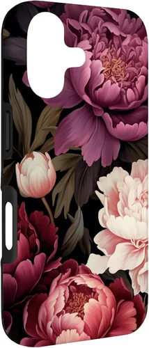 Vista 3 de Carcasa para iPhone 17 con diseño floral de peonía rosa magenta y rubor