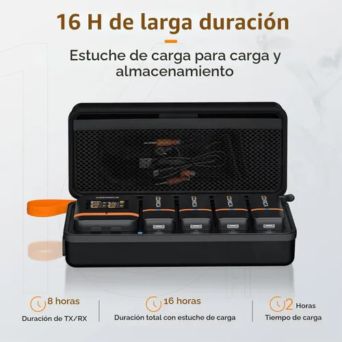 Vista 3 de COMICA Vimo Q - Micrófono inalámbrico de 4 canales para cámara/smartphone Negro