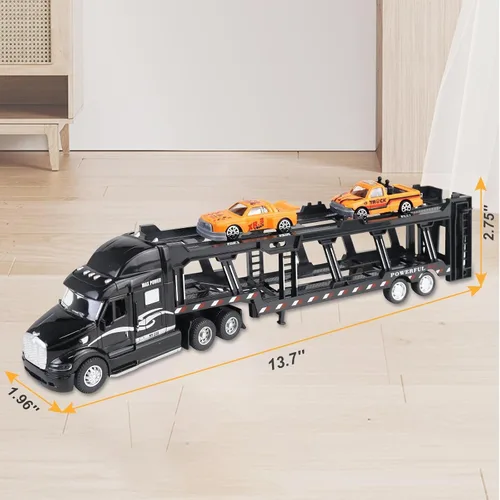Vista 8 de CORPER TOYS Juego de 3 vehículos de transporte para niños, con luces y sonidos, desmontables