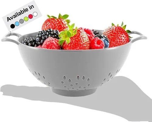 Vista 12 de Meadow Lane - Colador pequeño de 6 pulgadas, libre de BPA, apto para lavavajillas, con asas dobles, escurridor compacto de alimentos para bayas