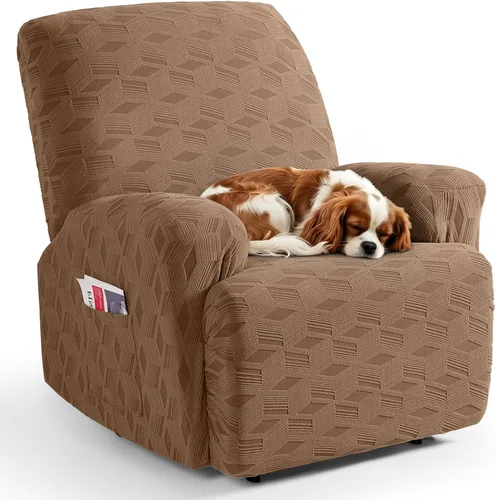 Vista 31 de TAOCOCO Funda para Reclinable de 3 Piezas, Fundas para Silla Reclinable, Funda Elástica de Jacquard para Silla Reclinable, Protector de Muebles