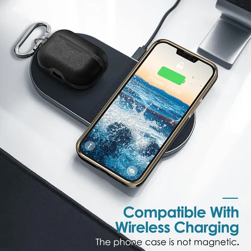 Vista 7 de LOHASIC Funda de cuero para iPhone 13 Pro Max - Funda delgada y suave de lujo con borde cromado, funda de diseño empresarial para iPhone 13 Pro Max