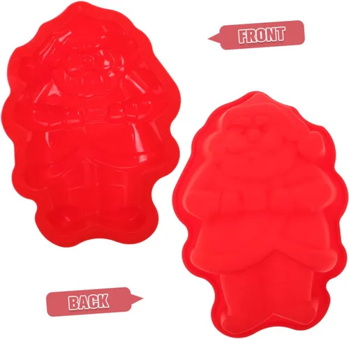 Vista 3 de Molde de silicona para hornear, molde de chocolate de Navidad, moldes de silicona para hornear, molde de pastel de Papá Noel, molde de jabón