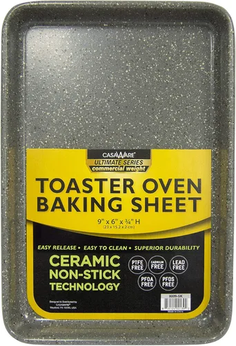 Vista 6 de casaWare Bandeja para Hornear de 9.75 x 6.62 x 0.75 Pulgadas (Exterior) para Horno Tostador Serie Ultimate Peso Comercial Revestimiento Cerámico