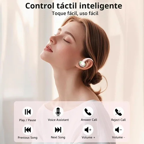 Vista 6 de Auriculares inalámbricos Matast, auriculares Bluetooth deportivos, auriculares con gancho para el oído IP7 impermeables con entrenamiento