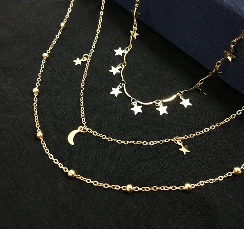 Vista 3 de Wowanoo Juego de gargantilla multicapa para mujer, collar de clavícula, joyería para mujer