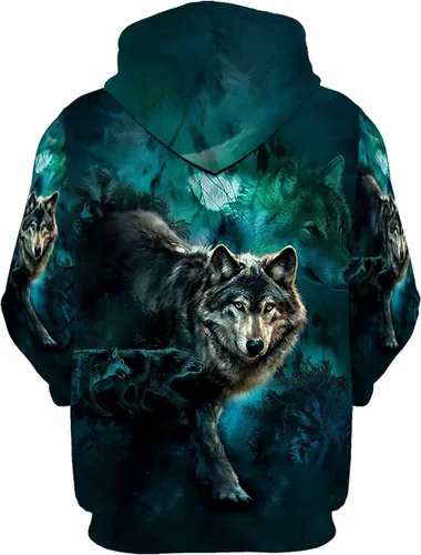 Vista 2 de 3D Graphic Wolf novedad sudaderas con capucha temática animal sudadera con capucha suéter suéter para adultos mujeres hombres