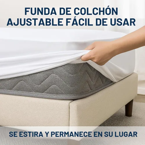 Vista 3 de Protector de colchón de plástico de vinilo estilo sábana ajustable cubierta de colchón impermeable transpirable - Protección contra mojar la cama