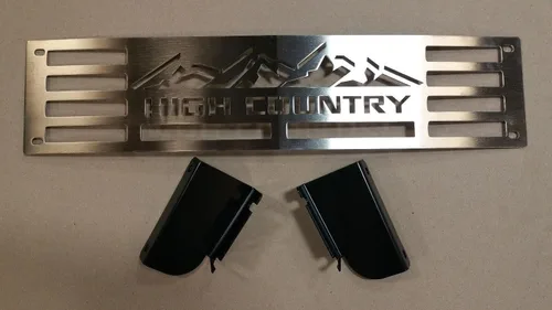 Vista 2 de Inserto de rejilla de parachoques High Country - SS cepillado para Chevy 2500 3500 HD #400-130-3 2015-2019