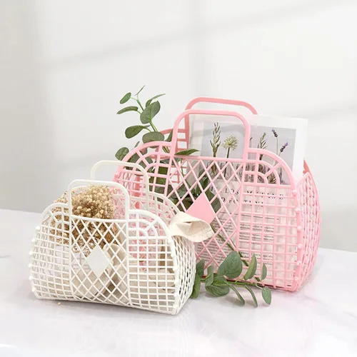 Vista 5 de Makukke Bolsa de gelatina para niños, niñas y mujeres, bolsa de playa para niñas, bolsa de plástico a la moda, bolso retro de los años 80 con bolsa