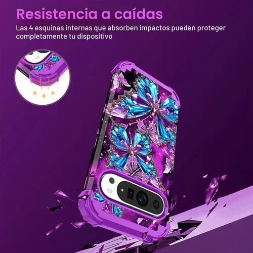 Vista 6 de Rancase Funda para Google Pixel 10 Pro XL 2025, brilla en la oscuridad de tres capas [protección de grado militar] resistente a prueba de golpes