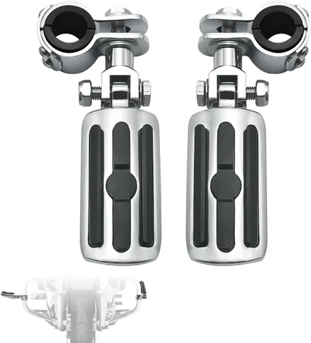 Vista 8 de FOVPLUE 1", 1.25" Estribos de autopista ajustables con abrazadera de 3 piezas para modelos Harley Touring Softail Dyna Sportster con protector