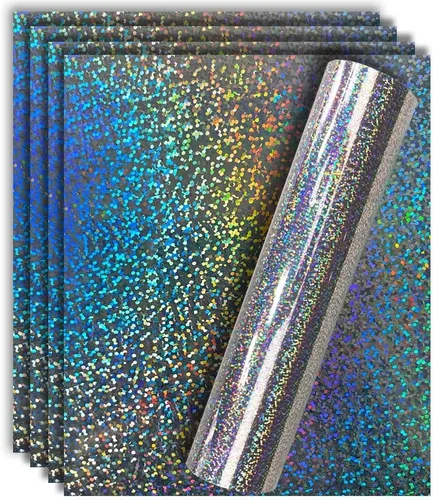 Vista 27 de Vinilo de transferencia de calor Aqua Foil HTV para playera 12" X 10" (Paquete de 5), fácil de desmalezar, tamaño garantizado