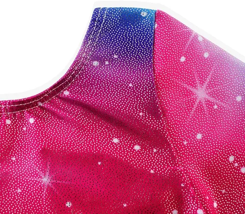 Vista 105 de HOZIY - Leotardos de manga larga para niñas, de gimnasia, para niños pequeños, trajes florales de unicornio, galaxia, arco iris, patrón de rayas