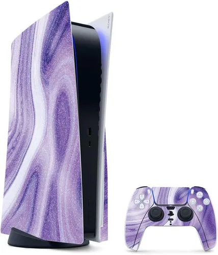 Vista 58 de MightySkins - Skin para juegos con purpurina brillante para PS5 y PlayStation 5, ágata amatista, acabado duradero con purpurina de alto brillo