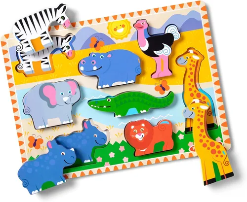 Vista 13 de Melissa & Doug dinosaurio Chunky Rompecabezas de madera, Multicolor