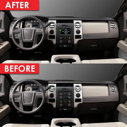 Vista 3 de Stinger Ford F-150 (2009-14) Unidad principal de radio de coche con pantalla táctil HD de 6.8 pulgadas, pantalla táctil doble DIN, inalámbrica Apple