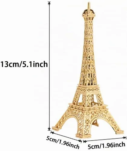 Vista 2 de Estatua de la Torre Eiffel, modelo de arquitectura romántica de París, decoración de la torre Eiffel, kits de construcción de metal Francia Torre