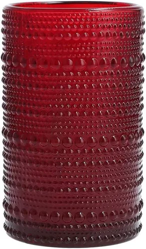 Vista 10 de Fortessa Jupiter - Vaso de vidrio con cuentas y diseño de clavos, 10 onzas, doble estilo antiguo (juego de 6), ámbar