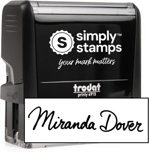 Vista 15 de Sello de firma personalizada - Insignia personalizada - Autoentintado - ¡Tu elección de 7 colores de tinta! (1, Grande)