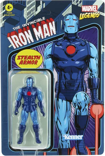 Vista 3 de Hasbro Marvel Legends Series 3.75 pulgadas Retro 375 Collection Stealth Suit Iron Man figura de acción de juguete Marvel Legends Retro - Figura