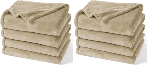 Vista 57 de PHF - Manta de forro polar, tamaño King, 120 x 4.23 – 10.58 oz, ligera, cálida, color beige