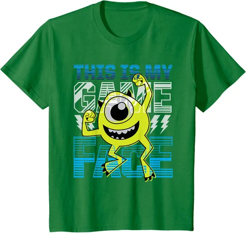 Vista 50 de Disney Pixar Monsters Inc. Mike Wazowski Game Face Camiseta Negro